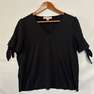 MICHAEL MICHAEL KORS Black Short Sleeve Top Size Large